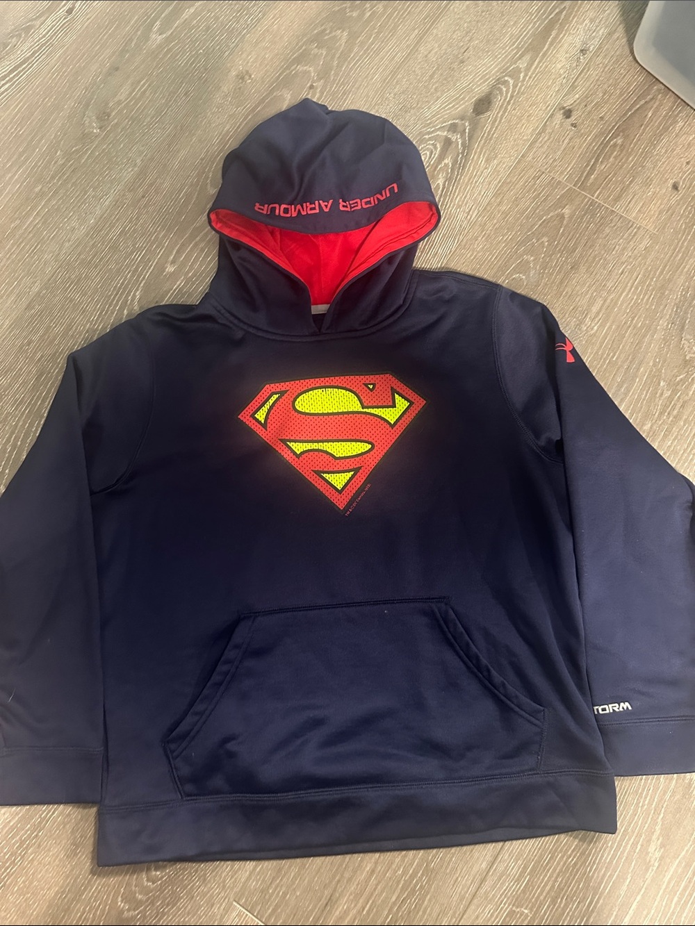 Under Armour Navy and Red Superman ColdGear Hoodie
